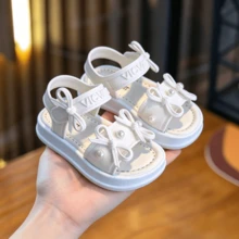 Girls' Bow Decor Fashion Sunny Sandals - White - View 15