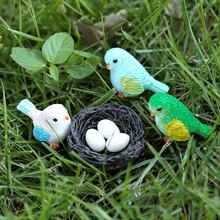 5pcs Resin Bird Figurines, Moss Micro Landscape Succulent Planter Gardening Accessories, Desktop Flower Pot Landscape Crafts, Home Balcony Bottle Decoration Accessories - A - View 1