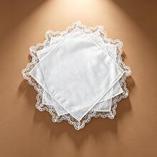 Pure White Lace Handkerchief Happy Wedding Season Party Decoration DIY - Multicolor - View 4