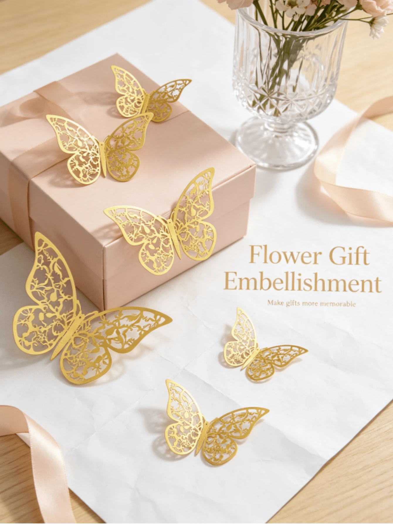 12Pcs Laser Holographic 3D Hollow Out Paper Butterfly Wall Stickers, Reflective Colorful Butterfly Decals, DIY Home Wall Decor, Birthday Party, Halloween, Christmas Holiday Decorations - 3D Butterfly - View 1