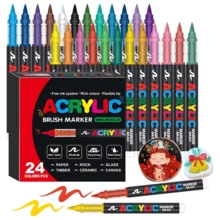 Bộ bút marker nghệ thuật chuyên nghiệp 12/24/48/60/72/120/168 màu, đầu cọ mềm và đầu vẽ phác thảo mảnh, tổng 168 đầu mềm, dễ vẽ, vẽ nguệch ngoạc và chồng lớp, bút acrylic lỏng dạng ống thẳng, phù hợp cho đá, kính, gốm sứ, trứng Phục Sinh, quà tặng hoàn hảo cho gia đình và bạn bè - Nhiều màu - Xem 14