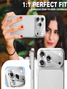 2pcs Camera Lens Protector Film, Shiny Tempered Glass, 9H Scratch Resistant, High Definition Camera Screen Protector (Silver) Compatible With IPhone 18 Pro Max/18 Pro/17 Pro Max/17 Pro/16/15, Case Friendly, Birthday/Easter/Thanksgiving/Family/Friends/Unisex, Bubble-Free, Scratch-Resistant, High Hardness - Silver - View 6