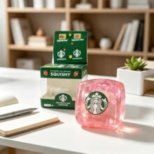1pc High Transparency TPR Cube Soft Toy, Squishy N-EEDOH Style Comfortable Touch, Filled With Colorful Decorative Accessories, Squeeze And Stretch To Release Stress - Multicolor - View 7