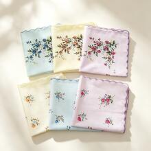 12pcs Women's Handkerchiefs, Vintage Style, 11-Inch Floral Pattern, Wavy Edge Design, Embroidered Craftsmanship, Suitable For Tea Parties, Weddings And Other Occasions. - Multicolor - View 5