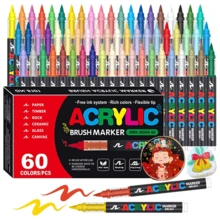 Bộ bút marker nghệ thuật chuyên nghiệp 12/24/48/60/72/120/168 màu, đầu cọ mềm và đầu vẽ phác thảo mảnh, tổng 168 đầu mềm, dễ vẽ, vẽ nguệch ngoạc và chồng lớp, bút acrylic lỏng dạng ống thẳng, phù hợp cho đá, kính, gốm sứ, trứng Phục Sinh, quà tặng hoàn hảo cho gia đình và bạn bè - Nhiều màu - Xem 15