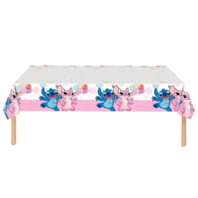 FIFA FIFA Stitch & Angel Cartoon Print Disposable Tablecloth, Waterproof & Oil-Resistant, No-Wipe, Suitable For Theme Parties, Picnics, Gatherings, Atmospheric Table Decor Party Supplies, 1pc - View 4