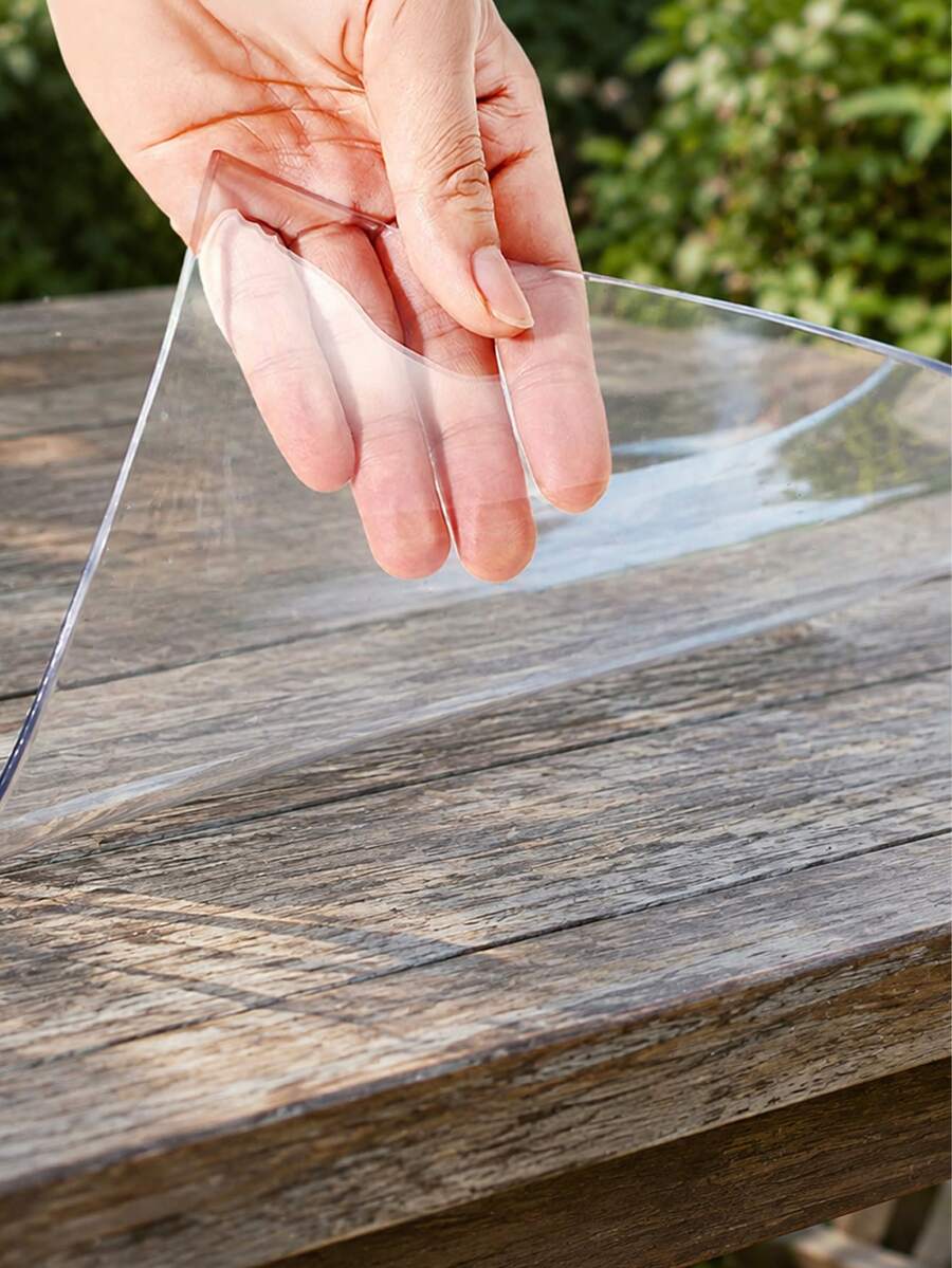 1mm Thick Clear PVC Soft Glass Table Protector, Waterproof & Oil-Resistant Easy-Clean Table Cover, Cut-To-Fit Scratch-Resistant Desk Mat For Dining Tables, Desks & Coffee Tables - Transparent - View 1