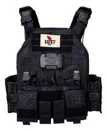 Magnetic Quick-Release Tactical Plate Carrier Vest - Black - View 6
