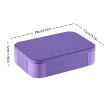 Lunch boxes 1個迷你分格便當盒，900ml成人用，適合學校、旅行，防漏，可微波/洗碗機，生日禮物、聖誕禮物（紫色）（綠色）（玫瑰紅）（湖藍色） - 彩色 - 查看 9