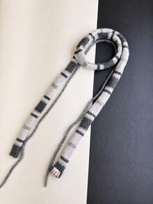 Women's Autumn/Winter Striped Double Rope Scarf, Long Narrow Neck Warmer, Casual Korean Style Accessory - Scarf - View 9