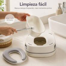 Bacinica Infantil 3 En 1 Desmontable, Reductor Para WC Y Banquito - Gris Claro - Ver 8
