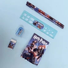 Warner Bros 6Pcs/Set,Harry Potter Stationery Gift Box Set - Pencil, Ruler, Pencil Sharpener, Eraser, Patterned Stationery Gift Box, Notepad Combo Daily Office Companion Gift, Holiday Present, Cartoon Desktop Accessories, Desktop Sets Party Small Gifts, Office Stationery Storage Set - Multicolor - View 10