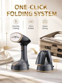 SOKANY3065 Foldable Handheld Garment Steamer, Rapid Heating Strong Steam For Wrinkle Removal, Portable Mini Iron Suitable For Home, Travel, Office - Black - View 2