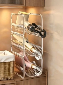 Curling Iron Storage Rack, Transparent Stackable Hair Tool Organizer, Suitable For Curling Irons, Flat Irons And Hair Dryers, Multi-Layer Countertop Storage Rack With Cable Management, Space-Saving Styling Station For Bathroom, Bedroom And Dorm - Multicolor - View 5