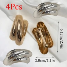 1Pc/2/3/4Pcs European And American Style Arch Metal Connector Adjustable Buckle Scarf Swimsuit Shoulder Strap Asymmetric Decorative Buckle - Multicolor - View 27