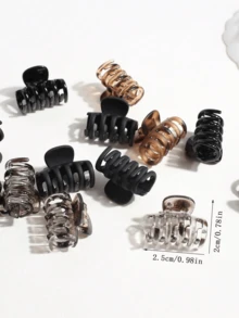 15/20/30pcs 2.5cm Mixed Color Dragon Bone Hair Clips, Small Hair Claws, Suitable For Braided Hair And Bangs Styling, Hair Accessories - Multicolor - View 5
