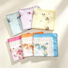 12pcs Women's Handkerchiefs, Vintage Style, 11-Inch Floral Pattern, Wavy Edge Design, Embroidered Craftsmanship, Suitable For Tea Parties, Weddings And Other Occasions. - Multicolor - View 6