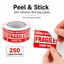 Handle With Care Fragile Thank You, Red Warning Shipping Label Stickers (1" X 1.8"),250Pcs/Roll - View 4