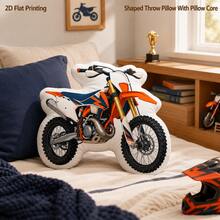 Almofada com Estampa Plana 2D em Formato Preenchido de Corrida de Motocicleta, Esportes, Aventura, Off-Road, Velocidade, Performance, Emoção e Ação, Adequada para Sofá, Quarto, Sala de Estar, Decoração Aconchegante para Casa, Escritório e Carro, Presente de Almofada - Multicolorido - Visão 2