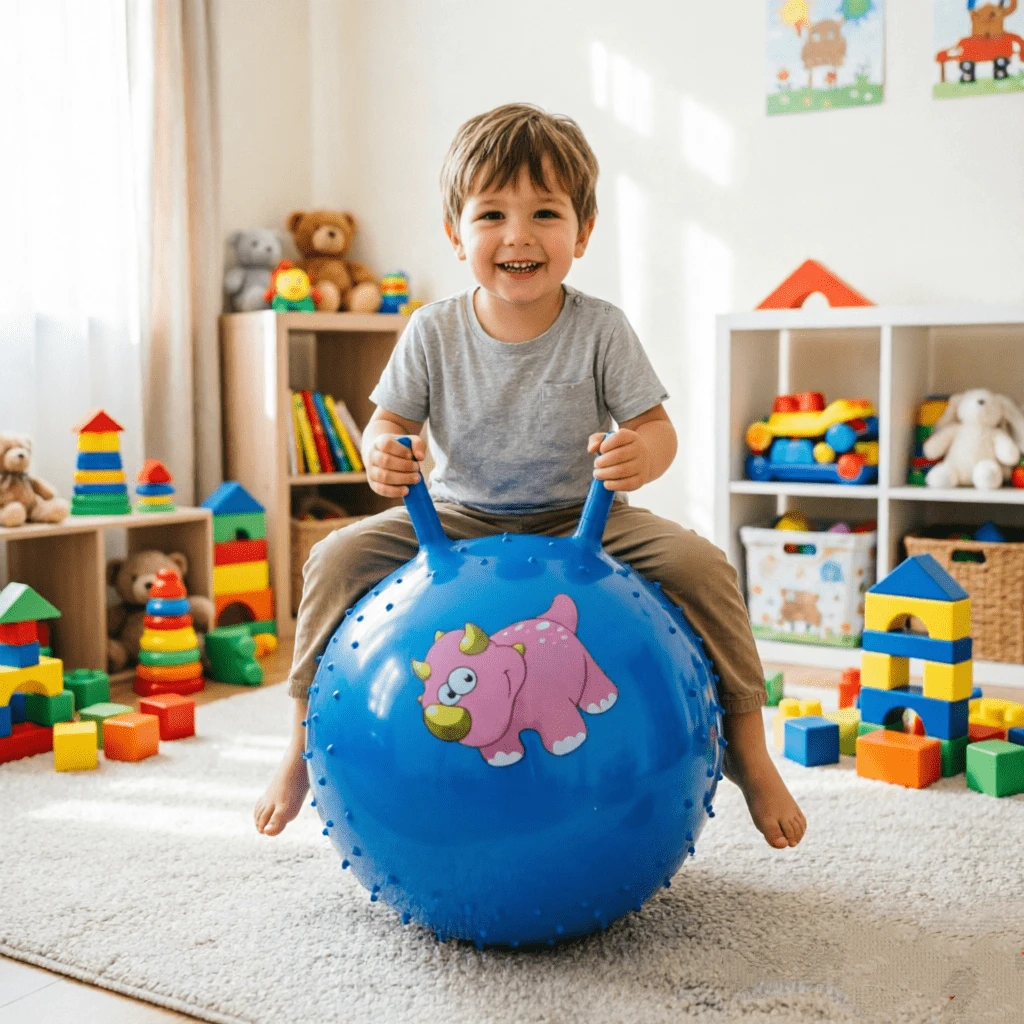 1 Piece 40cm, Inflatable Bouncy Ball, Indoor Sports, Explosion-Proof, Good Quality - Blue - View 1