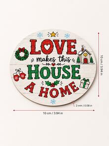 1/6pcs Christmas Round Coasters, Red & Green Holiday Blessing Text Print, Family Reunion Christmas Decor Coasters, Coffee Cup Heat-Resistant Table Mats, Christmas Party Home Desktop Decoration - Multi-color/1 - View 4