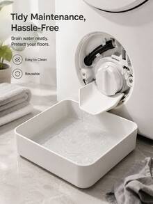 2pcs Universal Washing Machine Drain Tray With Guide Plate, Front-Load Washing Machine Drain Outlet Anti-Leak Water Collection Tray, Anti-Overflow Drip Collection Tray, Laundry Room Bathroom Floor Protection, Home Cleaning And Washing Machine Maintenance Accessories - Upgraded Thickened Version - View 3