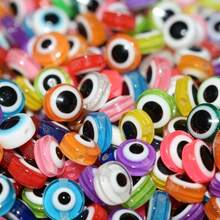 120Pcs 8mm Mixed Color Resin Evil Eye Beads Flat Round With Pupil Details, Perfect For DIY Jewelry And Crafts, Colorful Multiple Colors - Multicolor - View 4