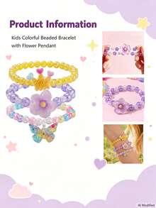 24‑Piece Kids Acrylic Colorful Beaded Bracelets Gift Box, Random Colors, Children Party Favors, Festival Wear, Birthday Gift For Kids - Multicolor - View 3