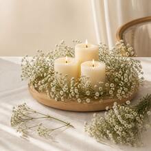 25/50/100/Pcs Mini Baby's Breath And Other Artificial Flowers - For Resin Mold Art And Handicrafts, Used For Hair Accessories, Wedding Wreaths, Table Flowers, Home Decor, Etc. - White and Green Rod - View 3
