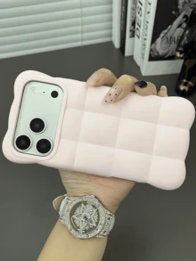 Liquid Silicone 3D Cloud Bubble Phone Case, Compatible With IPhone 12 13 14 15 Plus 16 17 18 Pro Max, Shockproof Protective Cover - Baby Pink - View 4