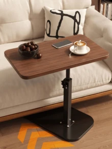 Portable Adjustable Laptop Desk And Folding Side Table, Ergonomic Computer Workstation With Flip-Top Storage, Space-Saving Sofa Side Table And Nightstand For Home Office, Living Room TV Cabinet (Available Black/White/Original Wood Color/Walnut Color) - Multicolor - View 6