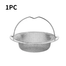 Fine Hole Stainless Steel Sink Strainer, Funnel-Shaped Sink Drain Basket, Kitchen Drain Filter With Portable Handle, Anti-Clogging Food Debris Collector, Used For Filtering Vegetable Scraps And Food Waste - A - View 14