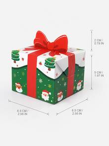 10pcs Reusable 3D Bow Christmas Paper Gift Boxes, Holiday Candy Cookie Baking Dessert Party Favor Packaging Boxes - Multicolor - View 5