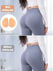 1 Pair Silicone Butt Lift Pads, Detachable Glue-Free Liner, Soft Skin-Friendly, Natural-Looking Butt Enhancement, Invisible And Seamless, Suitable For Jeans, Casual Pants, Shorts, Built-In Shaping Pads For Underwear, Easily Create Full Butt Shape - Khaki - View 5