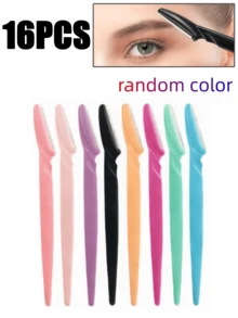 48/24/16/8pcs Portable Eyebrow Trimmer Set, Ergonomic Handle Body Hair Remover, Shaver With Anti-Scratch Blade Guard, Beauty Tool - Multicolor - View 9