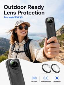 Insta360 X5 鏡頭保護蓋 2入,360 相機鏡頭保護罩,高畫質透明光學玻璃保護鏡片,輕量保護鏡,適用於旅行 Vlog、戶外探險與日常拍攝 - 查看 6