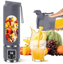SINRAY 1pc Portable Blender, Juicer, Personal Blender, USB Rechargeable Juicer, Built-In 1300mAh Rechargeable Battery, Multi-Function Juicer, Juice Cup, Cup Capacity: 450ML Kitchen Accessory - Below 0.5L - View 3