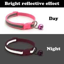 2pcs/Set Reflective Pet Collar & Leash Set, Adjustable Nylon Collar With Bell, Quick-Release Buckle Anti-Lost Design, Suitable For Small Puppies And Cats, 10 Colors Available, Night Visibility, Durable Outdoor Pet Walking Training Supplies, Daily Walk & Travel Pet Accessories - Multicolor - View 4