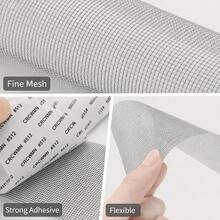 1pc Window Screen Repair Patch, Self-Adhesive Waterproof Mesh Repair Tape, 5cm X 2m Cuttable Fine Mesh Tape, Used For Repairing Holes And Tears, Mosquito Net Insect Screen Repair, Strong Adhesion, Easy To Apply Window Screen Door Repair Tool, Grey/White/Black, Home DIY Use - Upgraded Version - View 6