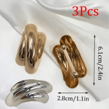1Pc/2/3/4Pcs European And American Style Arch Metal Connector Adjustable Buckle Scarf Swimsuit Shoulder Strap Asymmetric Decorative Buckle - Multicolor - View 23