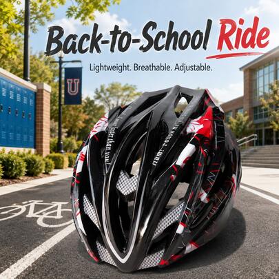 BAT DEICIDE Youth Bike Helmet Ages 8-14, Adjustable 22.4-24.4 In, 27 Air Vents, Lightweight EPS+PC Helmet For Bike & Scooter