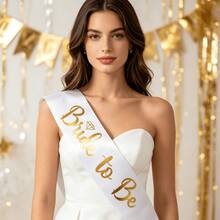 1pc Bachelorette Party Bride Bridesmaid Sash Bride To Be For Party Gathering - Gold - View 1