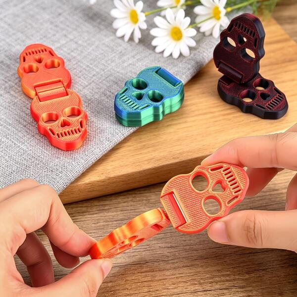 Novel Skull Bone Zipper Slider Fidget Toy, Finger Flexibility Exercise, Brain Relaxation, Smooth Rotating Portable Stress Relief Accessory