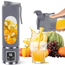 SINRAY 1pc Portable Blender, Juicer, Personal Blender, USB Rechargeable Juicer, Built-In 1300mAh Rechargeable Battery, Multi-Function Juicer, Juice Cup, Cup Capacity: 450ML Kitchen Accessory - Below 0.5L - View 9