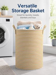 Large Foldable Laundry Basket With Handles, Houndstooth Fabric Storage Hamper For Clothes, Towels, Toys And Blankets, Collapsible Organizer Bin For Bedroom, Bathroom, Laundry Room, Closet And Home Storage - View 2