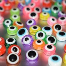 120Pcs 8mm Mixed Color Resin Evil Eye Beads Flat Round With Pupil Details, Perfect For DIY Jewelry And Crafts, Colorful Multiple Colors - Multicolor - View 3