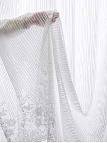 1 Stück französischer Vintage-Stil frischer weißer Spitzen-Transparentvorhang, hochwertiger transparenter dünner Gaze-Fenstervorhang, koreanischer reinweißer vertikal gestreifter Transparentvorhang, geeignet für Arbeitszimmer, Wohnzimmer und tägliche Heimdekoration - Verschiedenfarbig - Übersicht 10