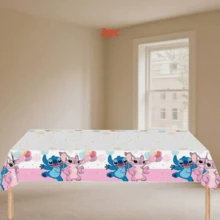 FIFA FIFA Stitch & Angel Cartoon Print Disposable Tablecloth, Waterproof & Oil-Resistant, No-Wipe, Suitable For Theme Parties, Picnics, Gatherings, Atmospheric Table Decor Party Supplies, 1pc - View 8