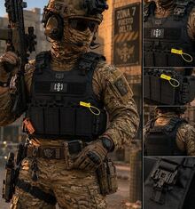 Laser-Cut Quick-Release Plate Carrier Vest - Black - View 6