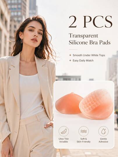 1/2pcs Women's Silicone Breast Prosthesis Thickened Soft Comfortable Breast Shaping Washable Suitable For Women's Breast Shaping And Protection, Note: No Adhesive On Surface[No Left/Right Distinction, Can Be Purchased Individually]